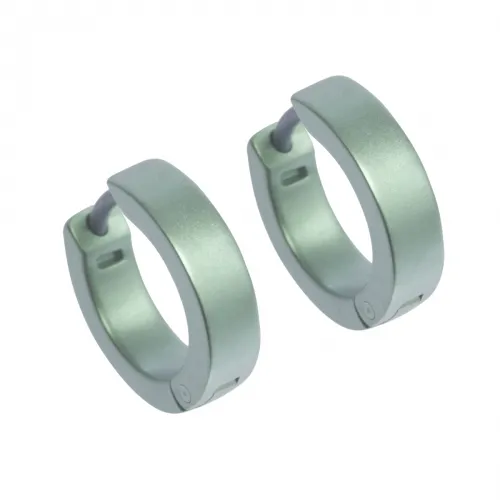 Flat Cuff Full Light Green Hoop Earrings